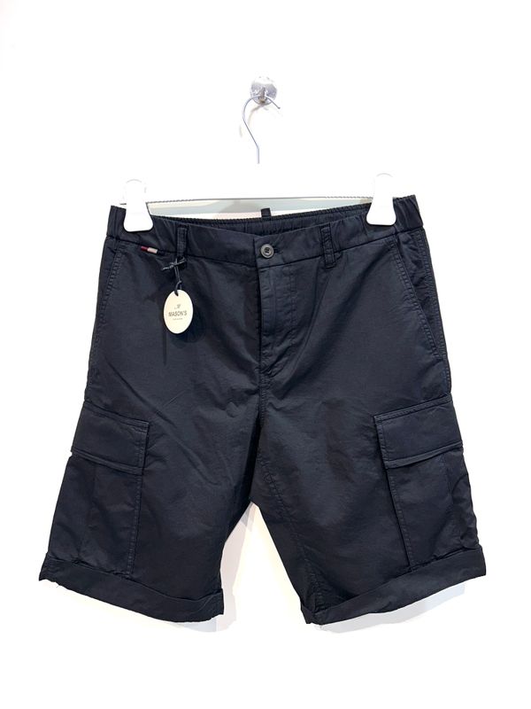 Bermuda cargo in cotone relaxed fit. Col. Nero