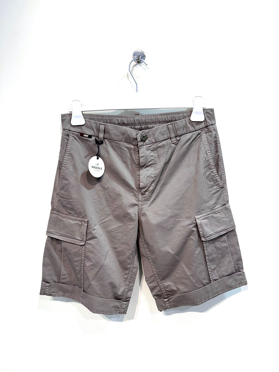 Bermuda cargo in cotone relaxed fit. Col. Tortora