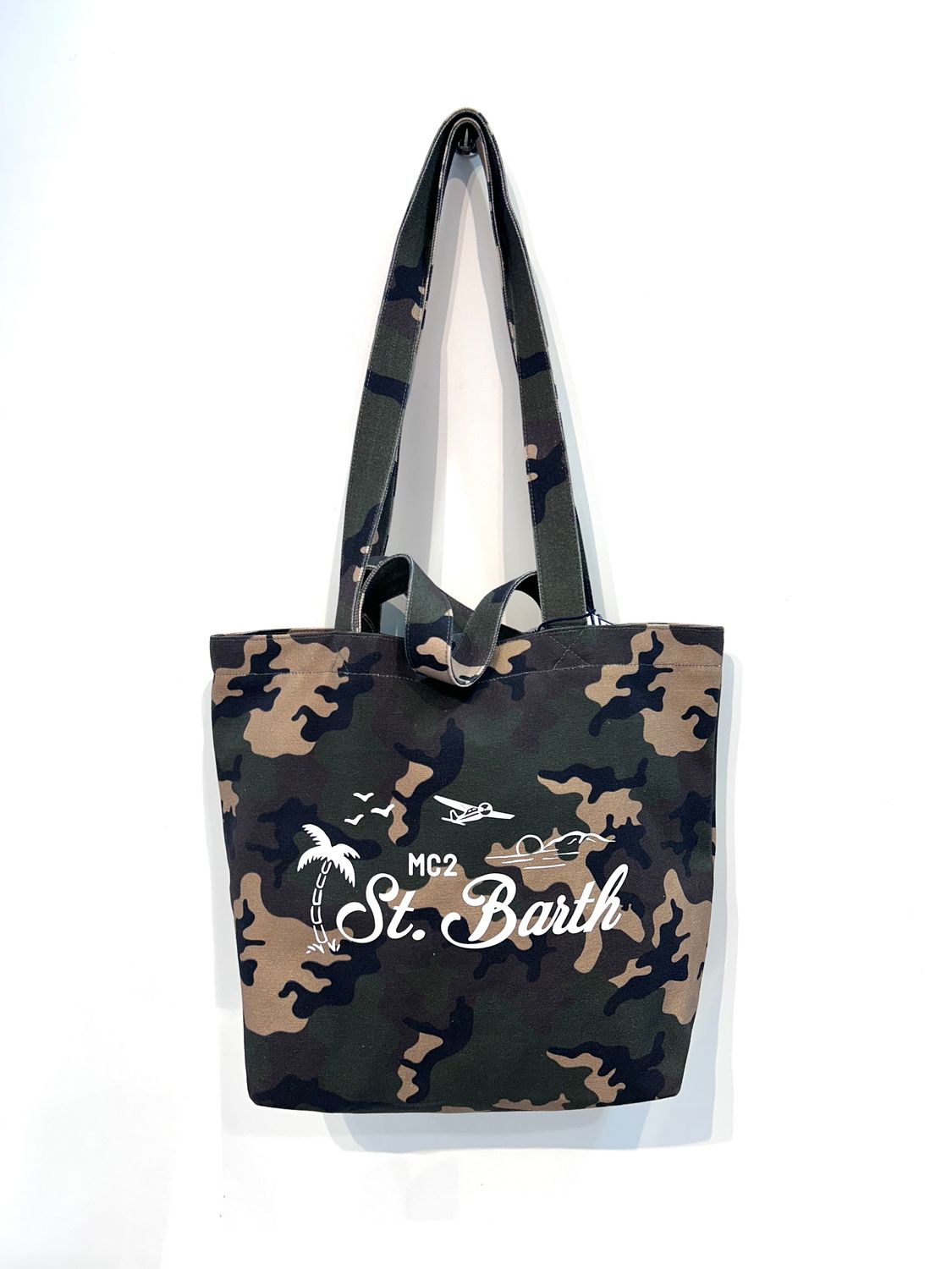 Borsa in canvas di cotone camouflage stampata. Col. Militare