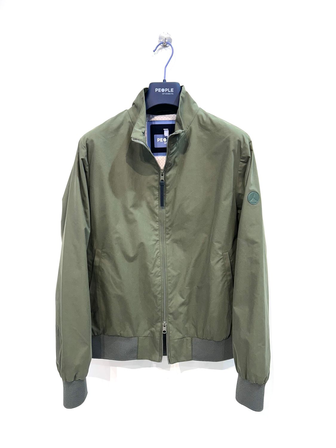 Bomber baracuta in cotone e microfibra spalmato. Col. Militare