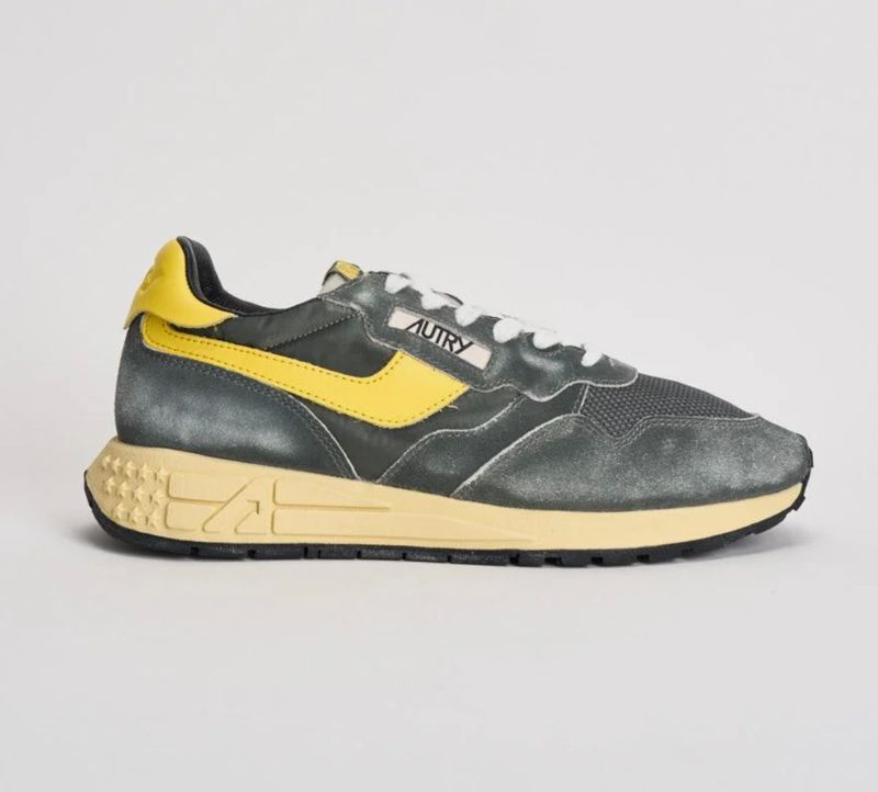 AUTRY Sneaker Running in nylon e suede effetto vintage. Col. Griogio / Giallo NEW AUTUNNO INVERNO 26/27