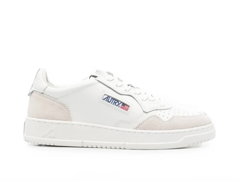 AUTRY Sneaker in pelle e suede con suola bianca Special. Col. Bianco / Sabbia  NEW AUTUNNO INVERNO 26/27