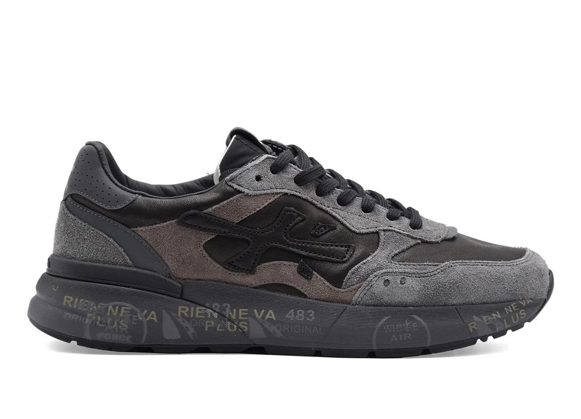 PREMIATA Sneaker pelle e suede suola in tono. Col.