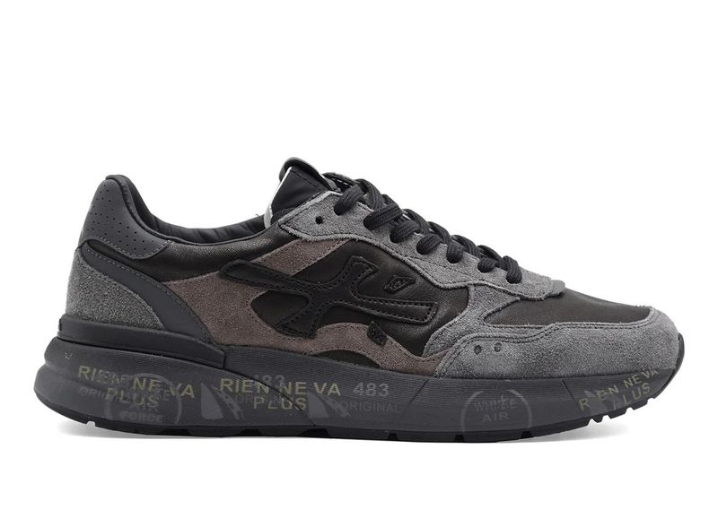 PREMIATA Sneaker pelle e suede suola in tono. Col.