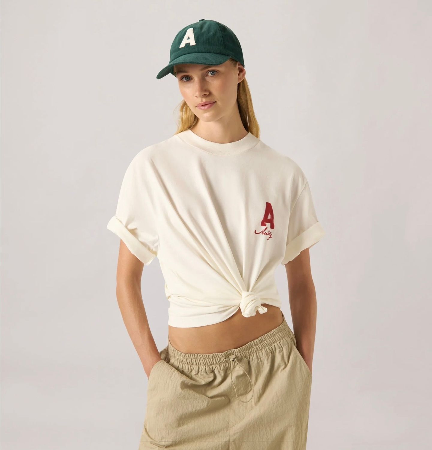 AUTRY Tshirt in cotone heritage used unisex. Col. Bianco Rosso