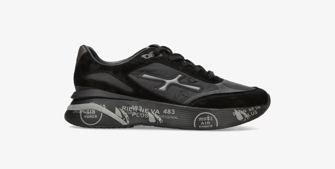 PREMIATA Sneaker suede e micoreps ultra light. Col. Nero