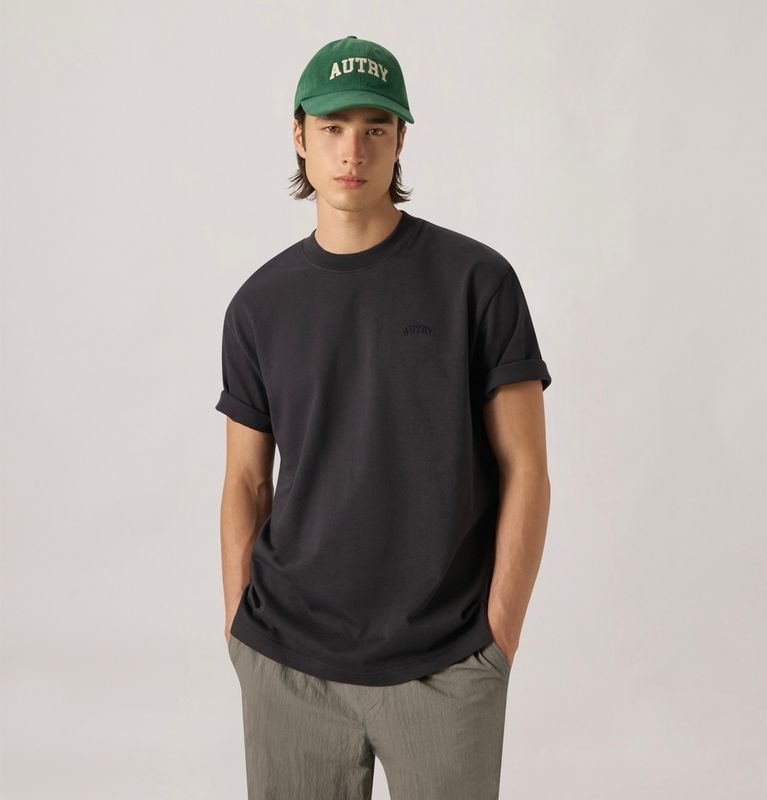 AUTRY T-shirt con logo in tono unisex heavy jersey. Col. Lavagna