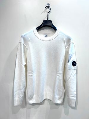CP COMPANY Maglia girocollo in Lambswool. Col. Latte