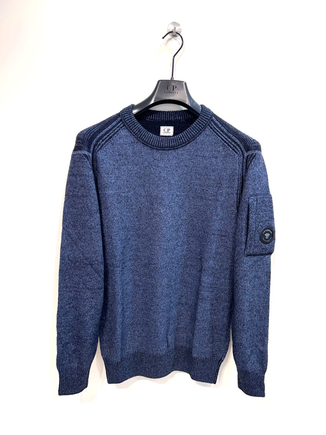 CP COMPANY Maglia girocollo vanise’ in poly e lana. Col. Bleu Azzurro