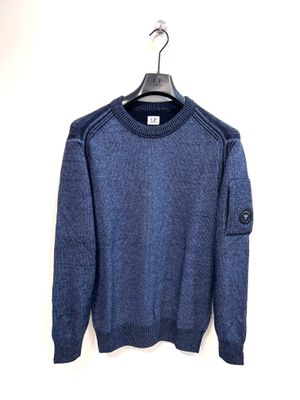 CP COMPANY Maglia girocollo vanise’ in poly e lana. Col. Bleu Azzurro