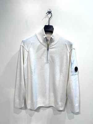 CP COMPANY Maglia mezza zip in Lambswool. Col. Latte