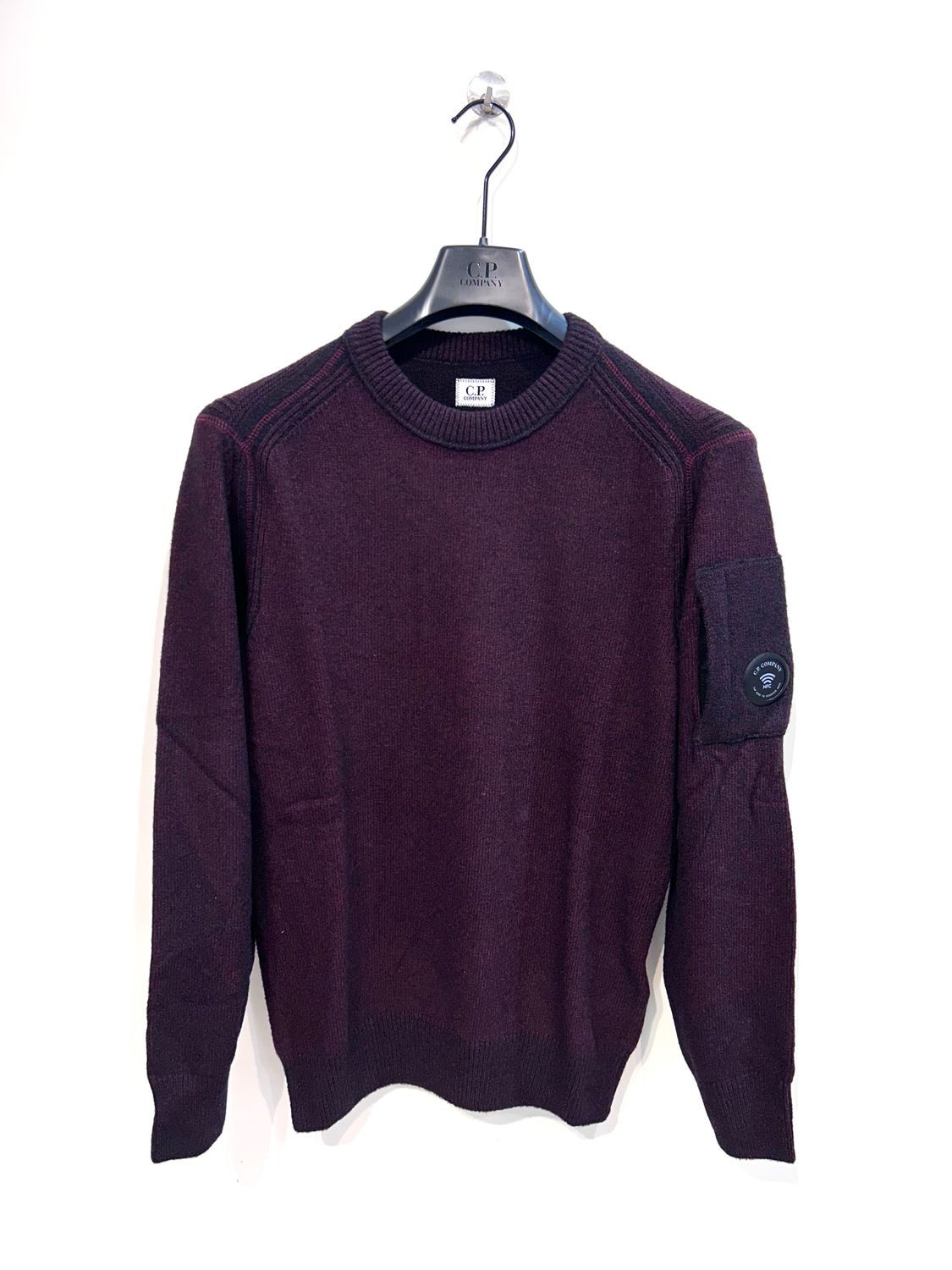 CP COMPANY Maglia girocollo vanise’ in poly e lana. Col. Bordo'