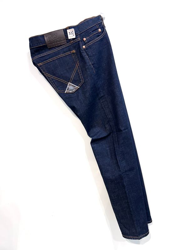 ROY ROGERS Jeans denim non lavato elasticizzato regular fit. Col. Blu notte