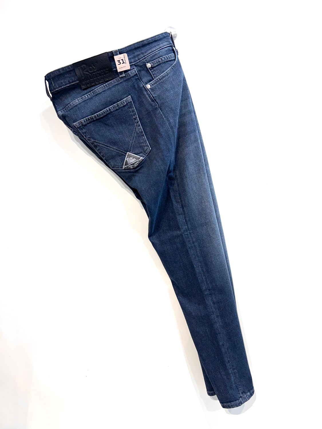 ROY ROGERS Jeans vintage elasticizzato slim fit. Col. Grigio Bleu
