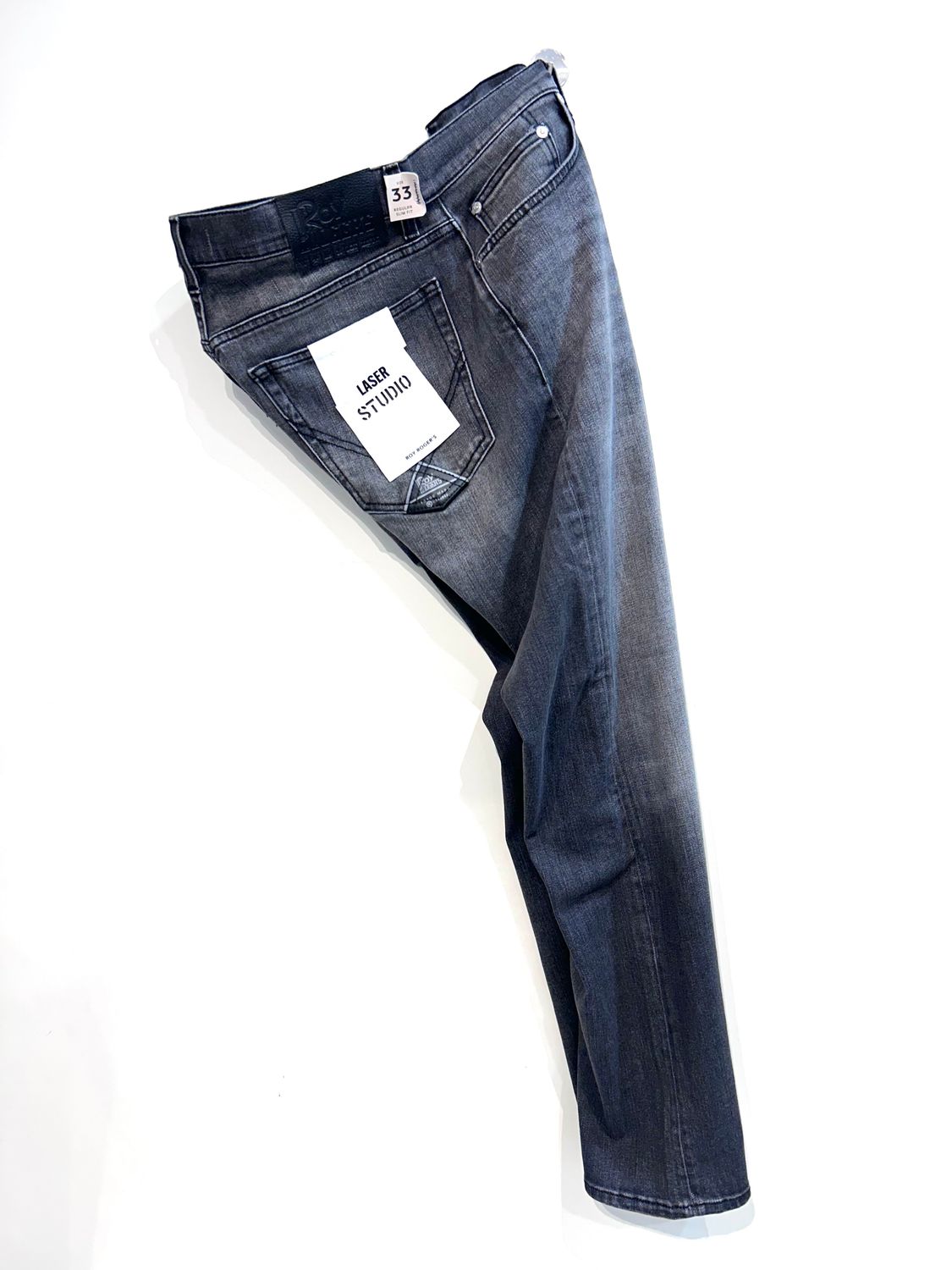 ROY ROGERS Jeans denim elasticizzato vintage regular fit. Col. Antracite