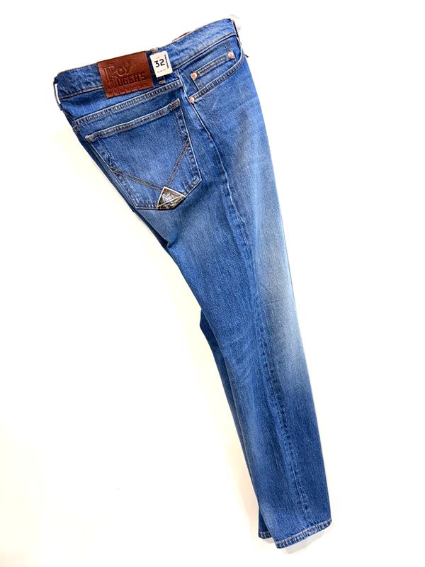 ROY ROGERS Jeans denim effetto vintage, regular fit. Col. Bleu sabbiato