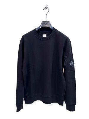 CP COMPANY Felpa in fleece di cotone basica. Col. Nero