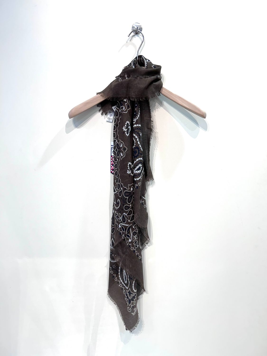 SAINT BARTH Bandana quadrata in viscosa e lana fantasia. Col. Testa Moro