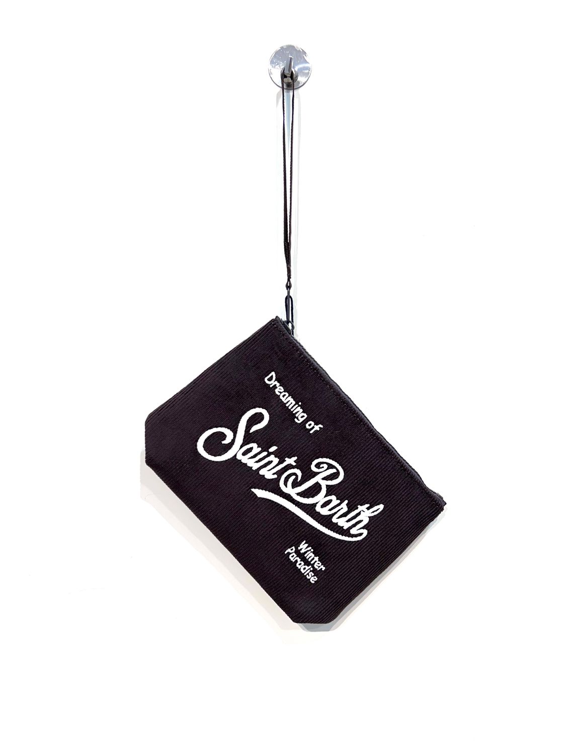SAINT BARTH Pochette in velluto ricamata. Col. Testa Moro