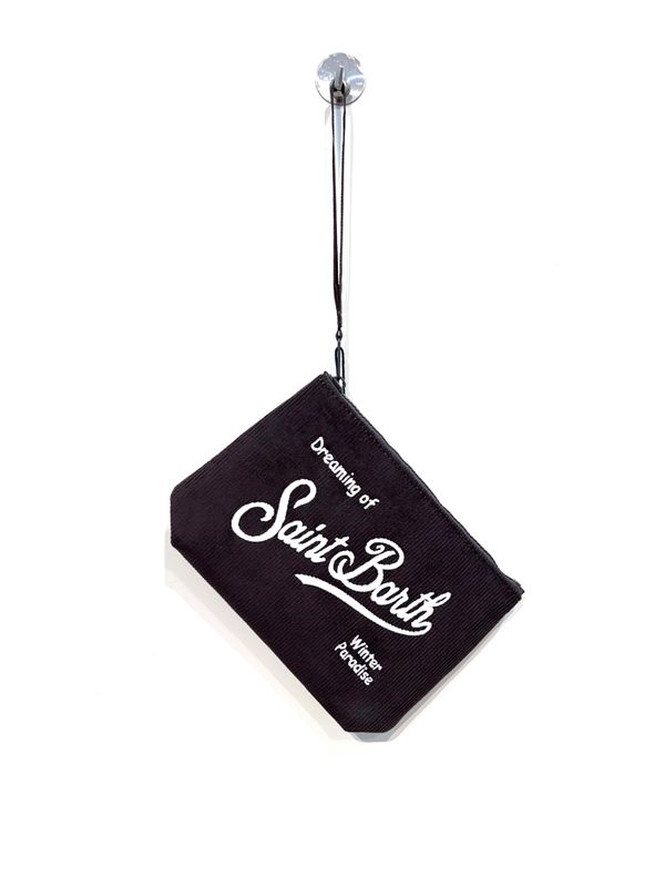 SAINT BARTH Pochette in velluto ricamata. Col. Testa Moro