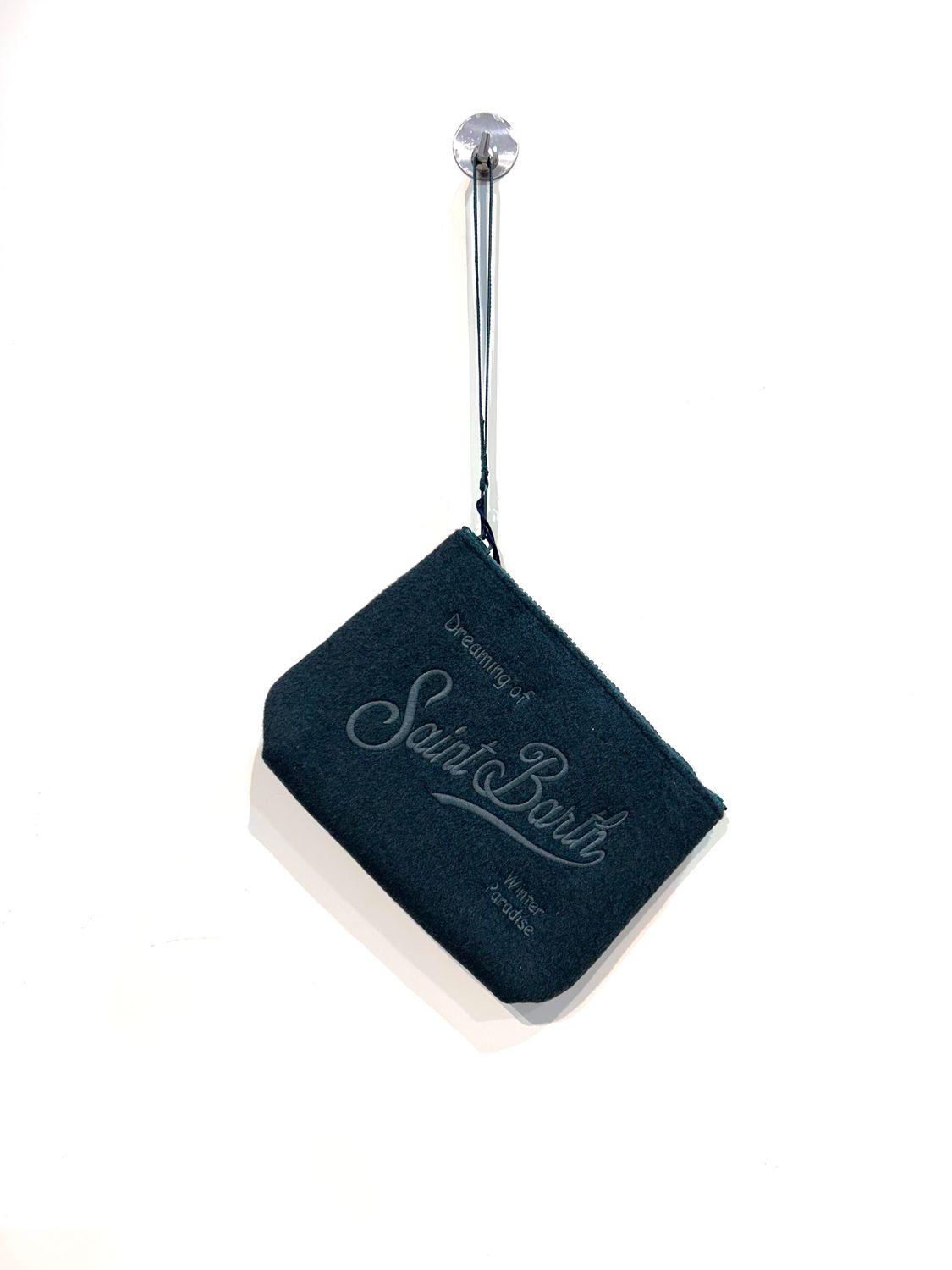 SAINT BARTH Pochette feltro ricamata. Col. Verdone