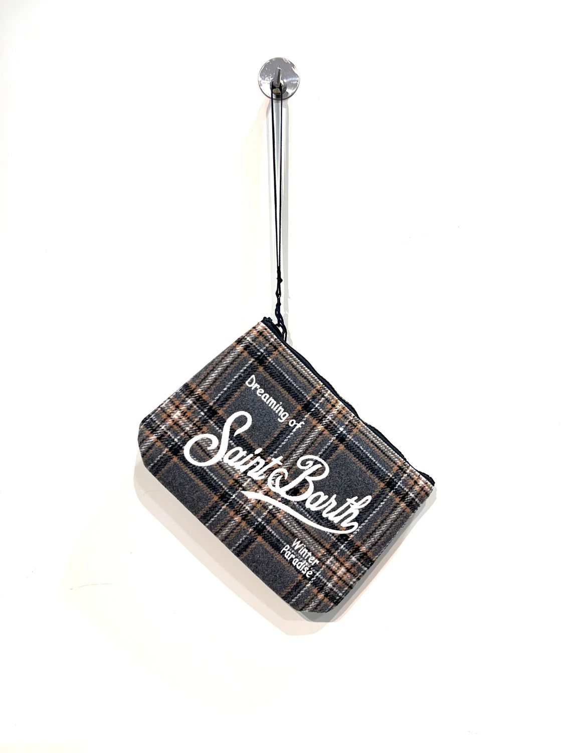 SAINT BARTH Pochette Galles effetto lana. Col. Antracite