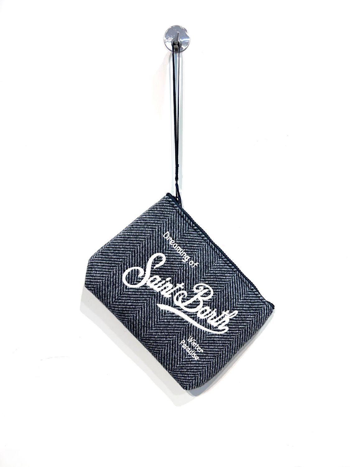 SAINT BARTH Pochette effetto lana spinata. Col. Antracite