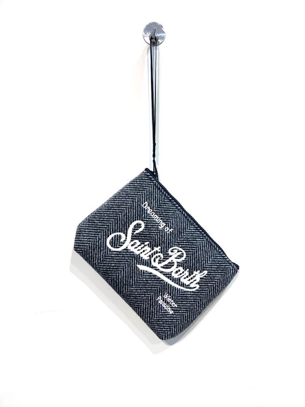 SAINT BARTH Pochette effetto lana spinata. Col. Antracite