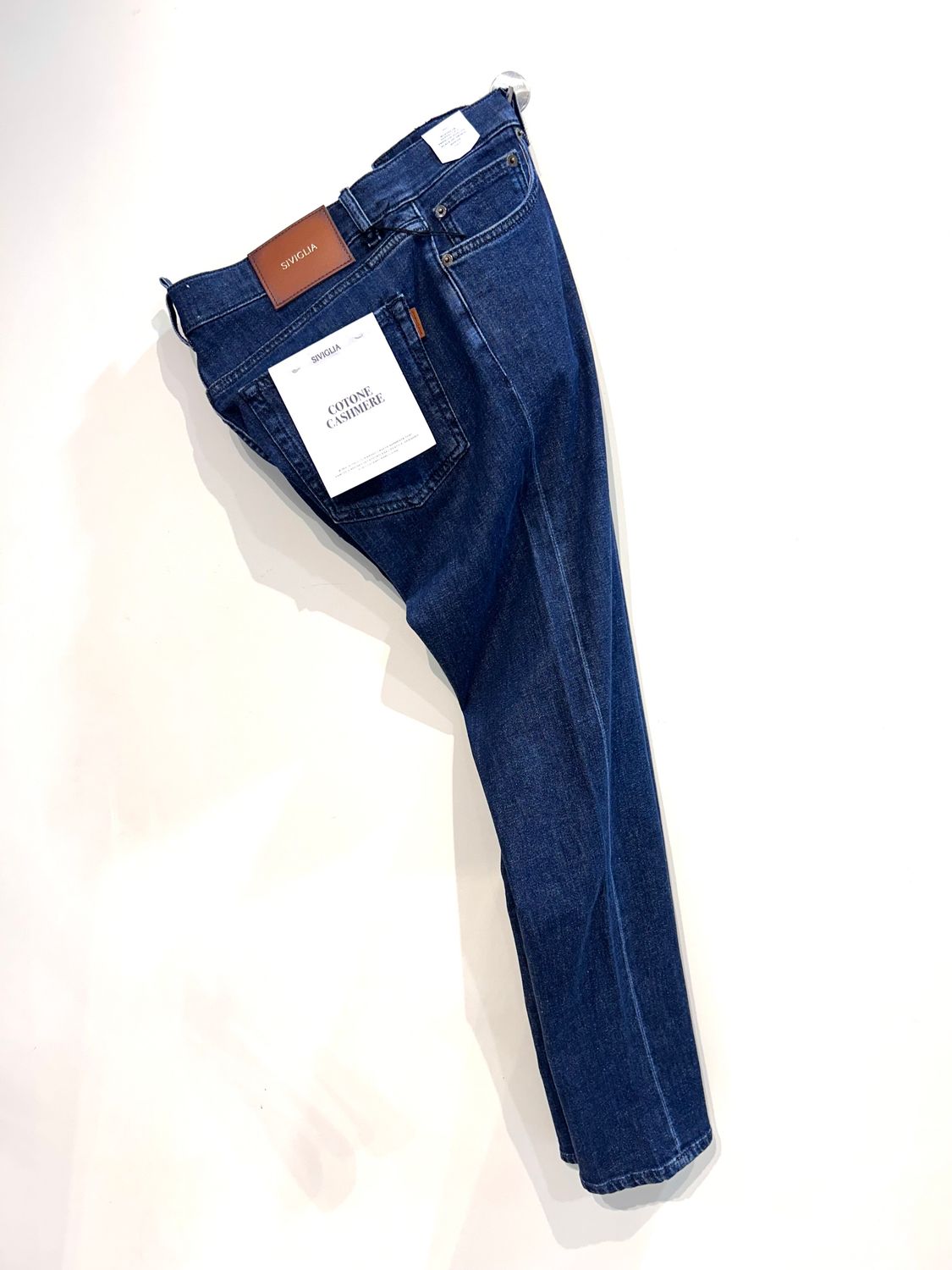 SIVIGLIA Jeans denim cotone e cashmere soft touch. Col. Bleu