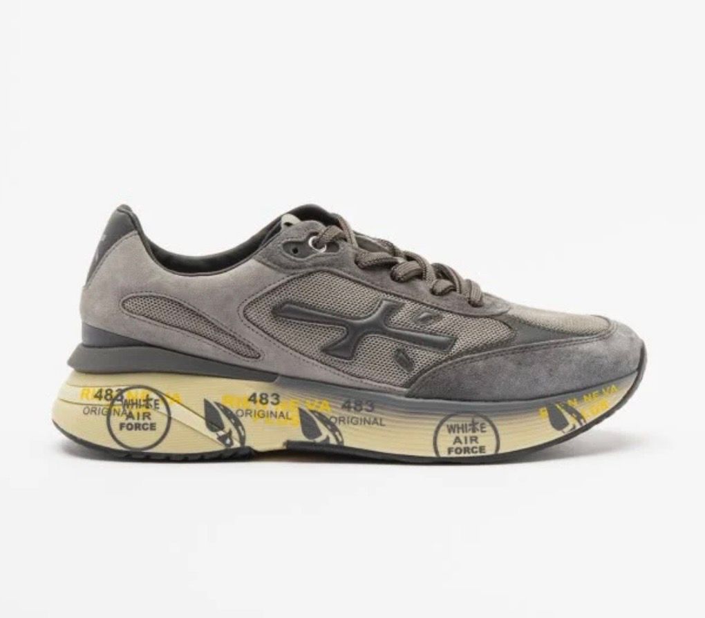 PREMIATA Sneaker suede e micoreps ultra light. Col. Acciaio
