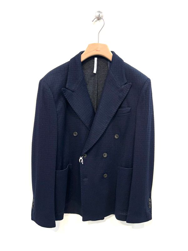 SIR ANDREWS Giacca in Jersey operato, doppio petto. Col. Blu navy