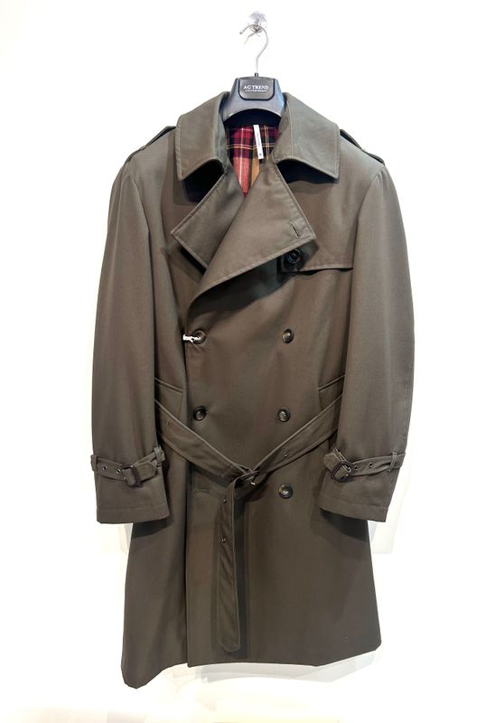 SIR ANDREWS Trench doppio petto in cotone armaturato foderato. Col. Verde militare