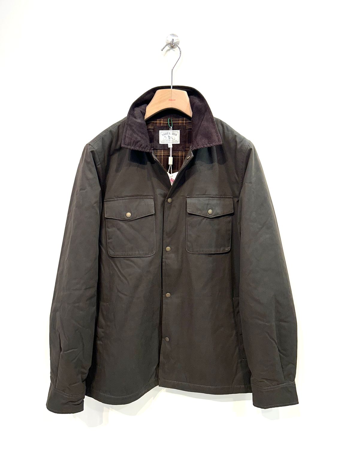 SAINT BARTH Giacca in cotone cerato Heritage. Col. Militare