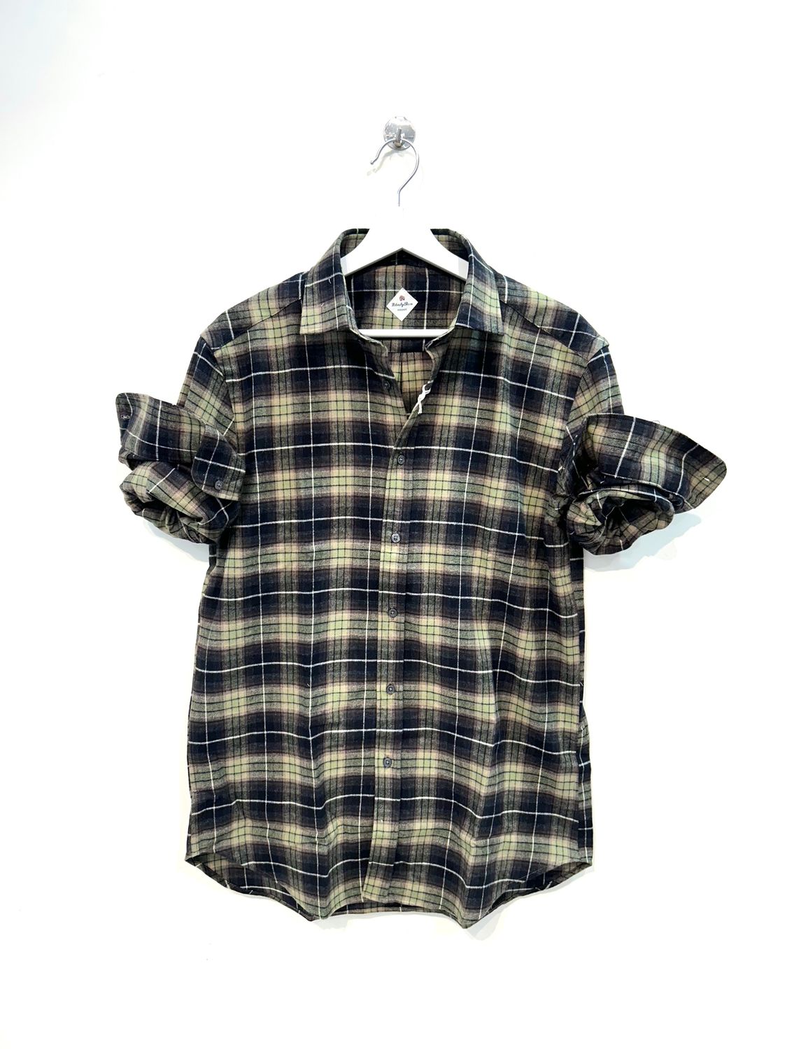 LIBERTY ROSE  Camicia flanellina di cotone Galles. Col. Verde