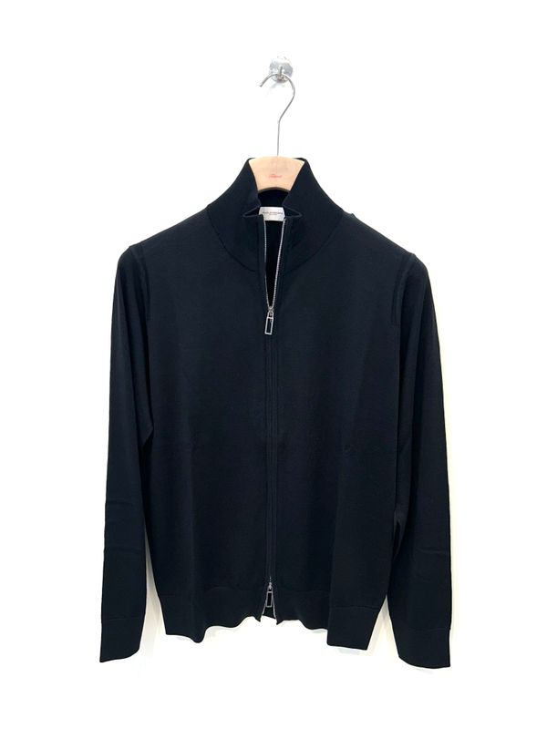 PAOLO PECORA Cardigan full zip merinos extrafine. Col. Nero