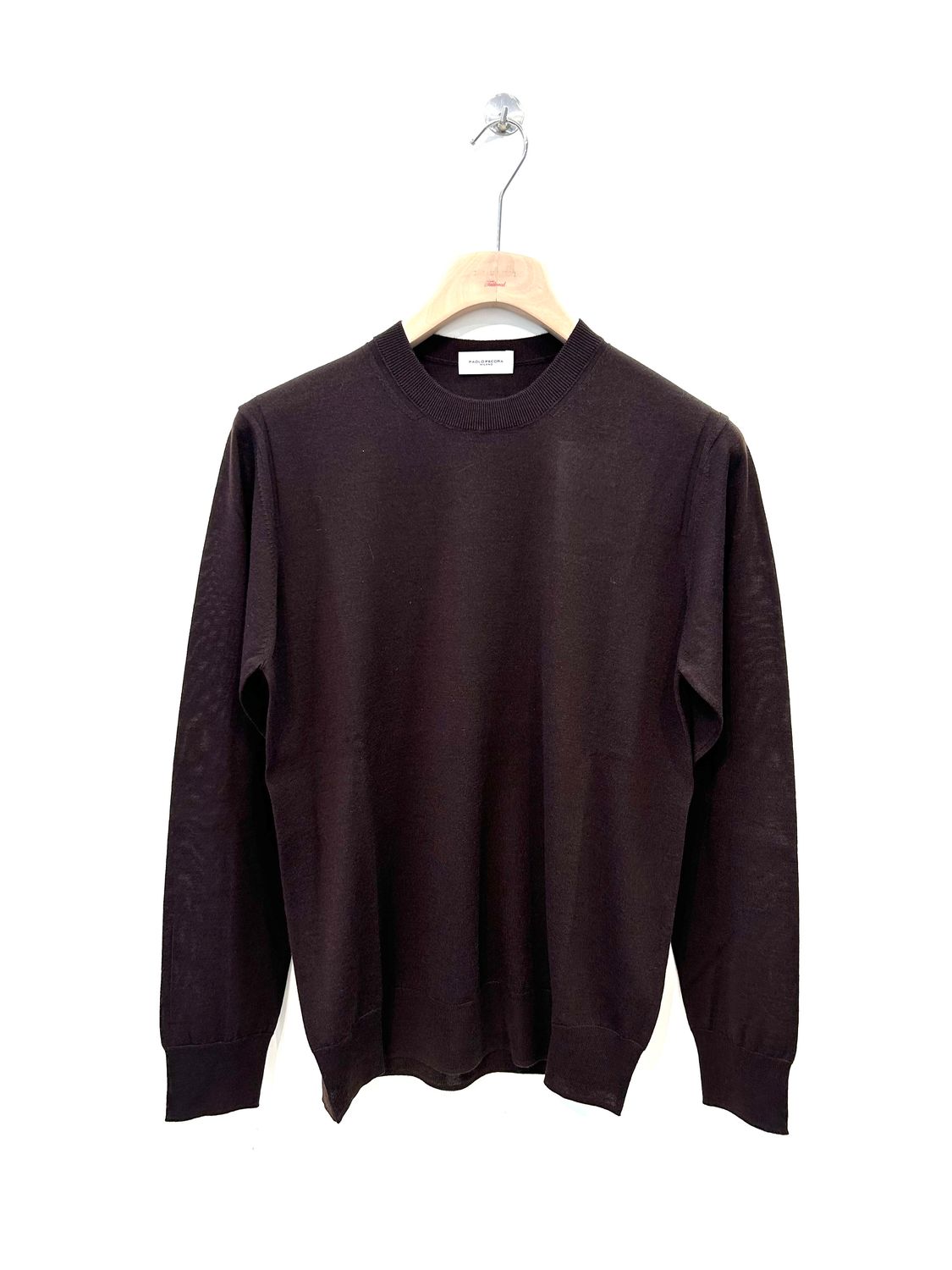 PAOLO PECORA Maglia girocollo in lana seta e cashmere. Col. Testa Moro