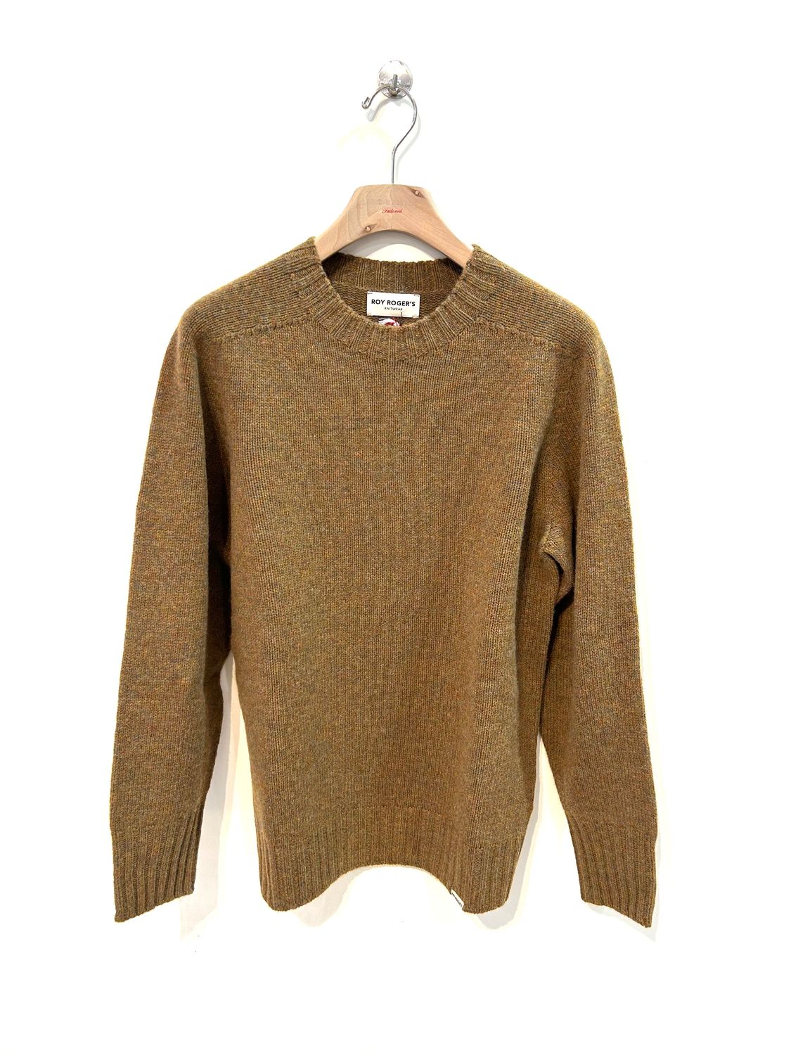ROY ROGERS Maglia girocollo in lana soft Lambswool mélange. Col. Senape