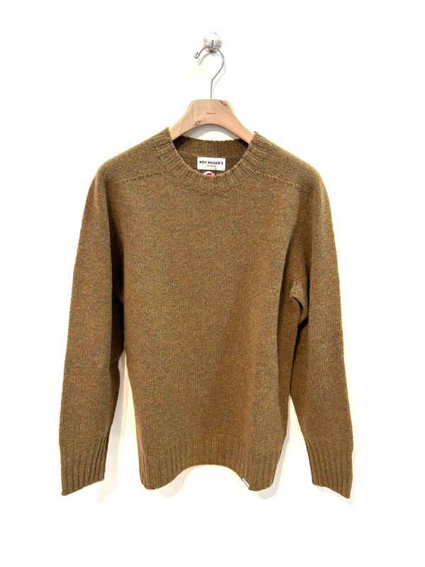 ROY ROGERS Maglia girocollo in lana soft Lambswool mélange. Col. Senape