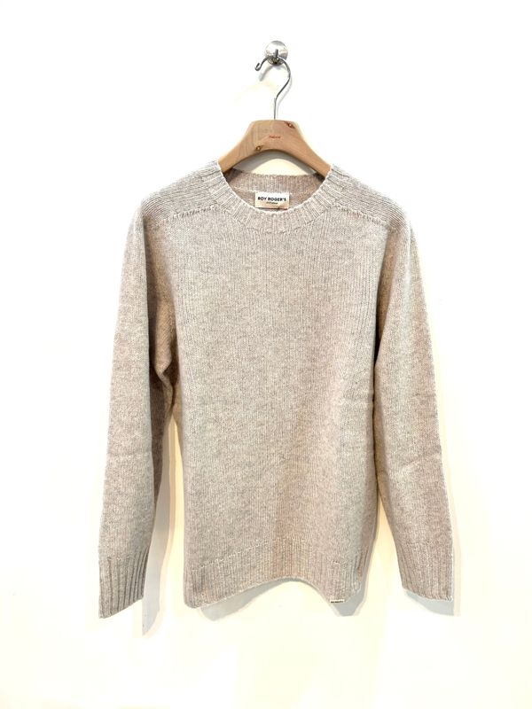 ROY ROGERS Maglia girocollo in lana soft Lambswool mélange. Col. Naturale