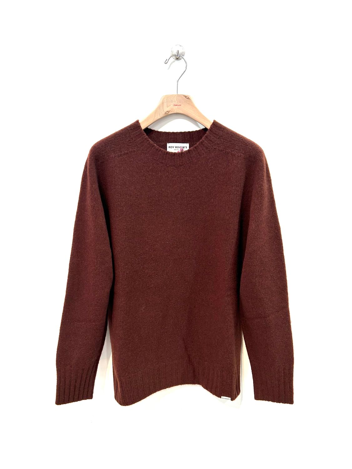 ROY ROGERS Maglia girocollo in lana soft Lambswool mélange. Col. Ruggine