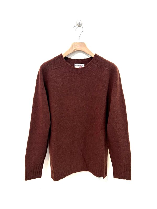 ROY ROGERS Maglia girocollo in lana soft Lambswool mélange. Col. Ruggine