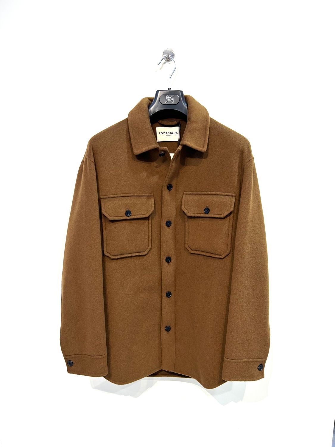 ROY ROGERS Overshirt in pura lana pettinata. Col. Caramello