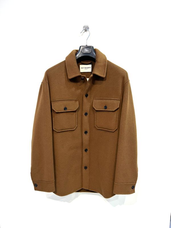 ROY ROGERS Overshirt in pura lana pettinata. Col. Caramello