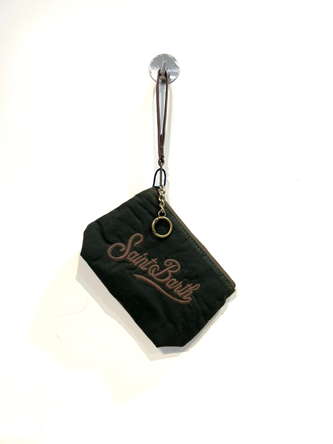 SAINT BARTH Mini pochette in cotone cerato. Col. Militare