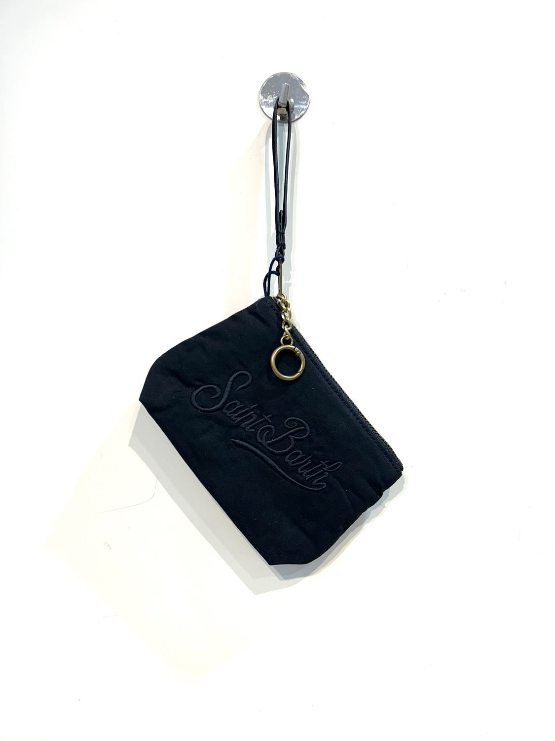 SAINT BARTH Mini pochette in cotone cerato. Col. Nero
