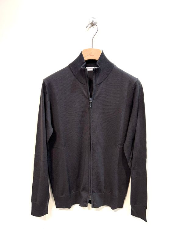KANGRA Maglia full zip lana merinos. Col. Fango