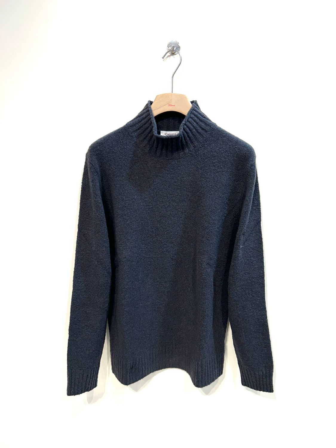 KANGRA Maglia collo vulcano soft boucle’ lana poly e cashmere. Col. Piombo