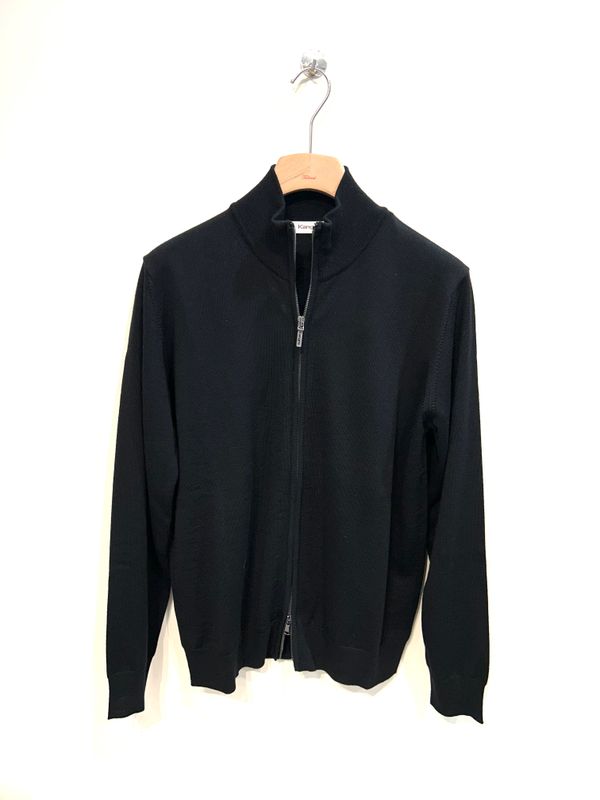 KANGRA Maglia full zip lana merinos. Col. Nero