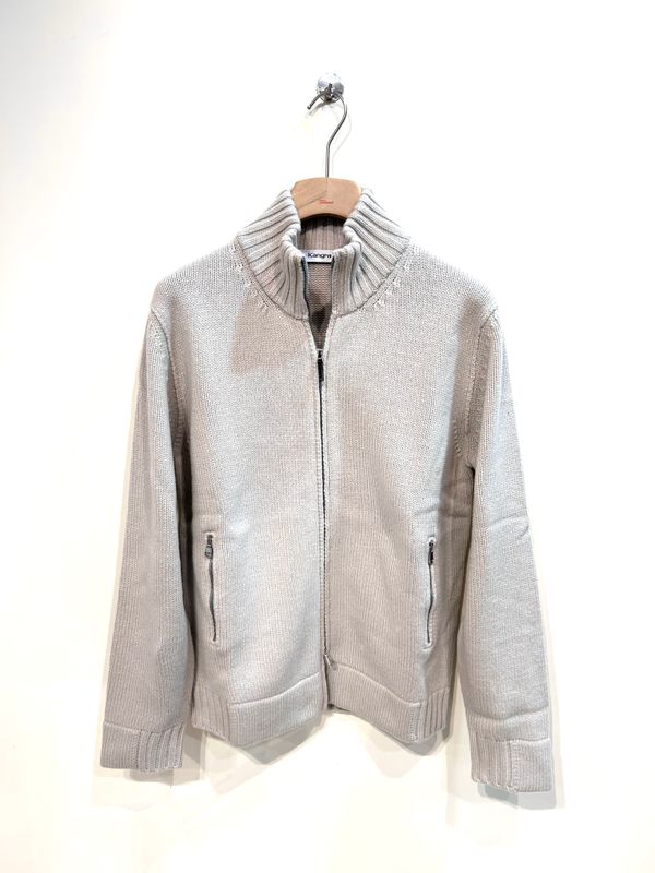 KANGRA Giubbino full zip in lana rasata. Col. Naturale