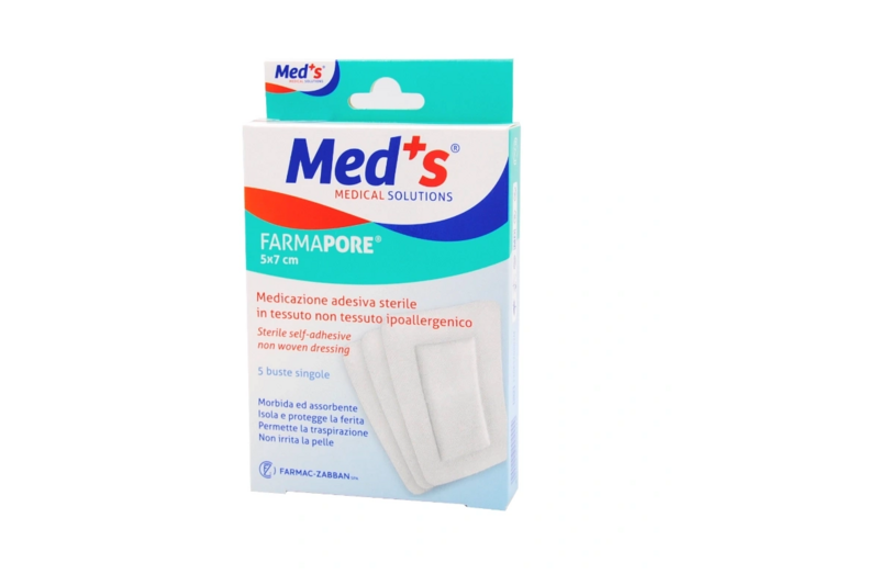 Med&#39;s FarmaPore Medicazione Adesiva Sterile Ipoallergenica 5cm x 7cm